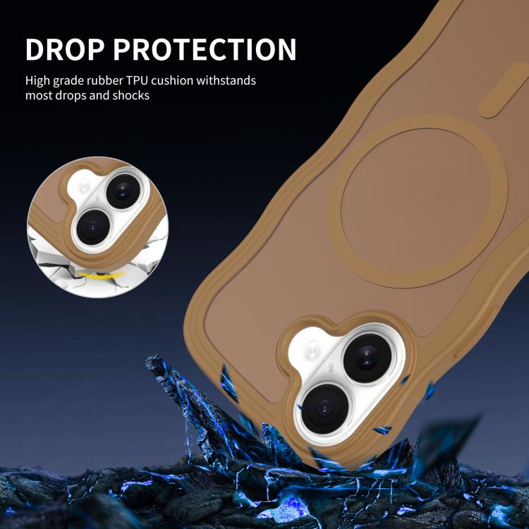 For iPhone 17 Skin Feel Wave Texture MagSafe Phone Case(Brown) - iPhone 17 Cases by buy2fix | Online Shopping UK | buy2fix