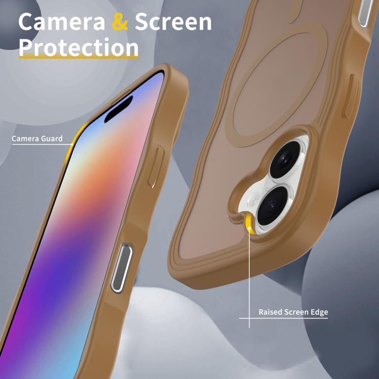 For iPhone 17 Skin Feel Wave Texture MagSafe Phone Case(Brown) - iPhone 17 Cases by buy2fix | Online Shopping UK | buy2fix