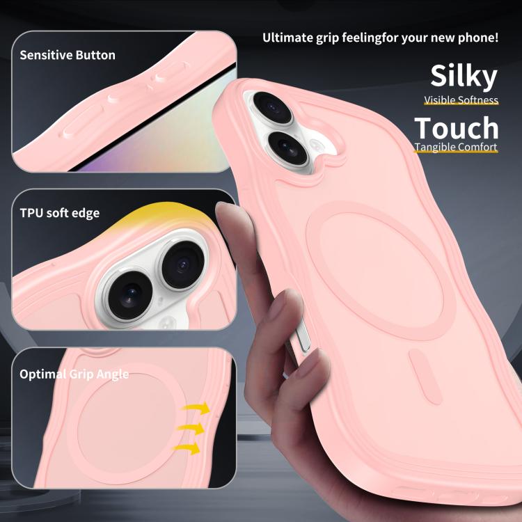 For iPhone 17 Skin Feel Wave Texture MagSafe Phone Case(Pink) - iPhone 17 Cases by buy2fix | Online Shopping UK | buy2fix