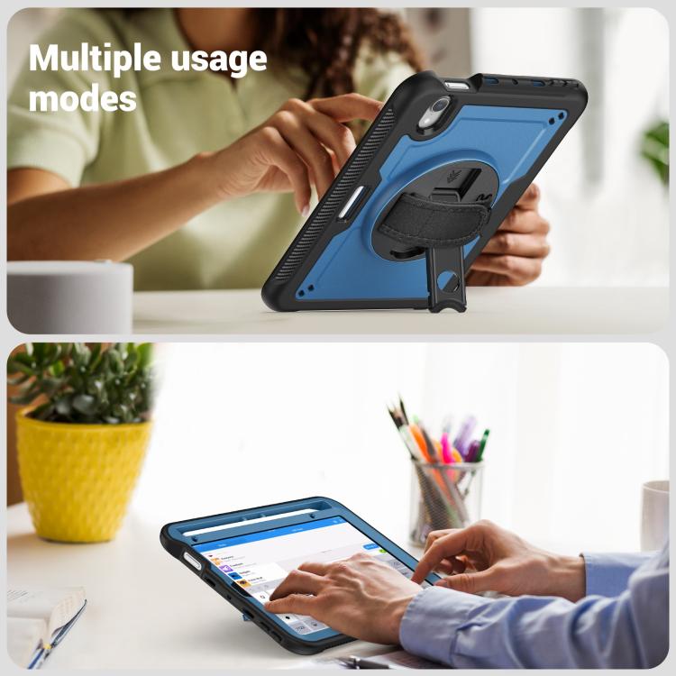 For iPad mini 2024 / mini 6 Honeycomb Hand Grip Turntable Stand Tablet Case(Navy Blue) - iPad mini 2024 Cases by buy2fix | Online Shopping UK | buy2fix