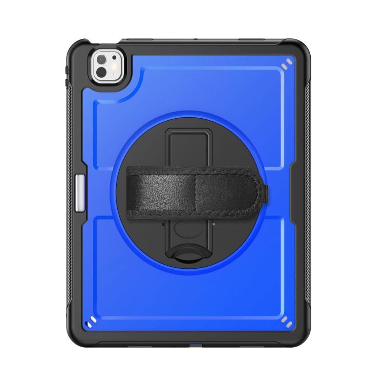 For iPad Pro 13 2024 Honeycomb Hand Grip Turntable Stand Tablet Case(Dark Blue) - iPad Pro 13 2024 Cases by buy2fix | Online Shopping UK | buy2fix