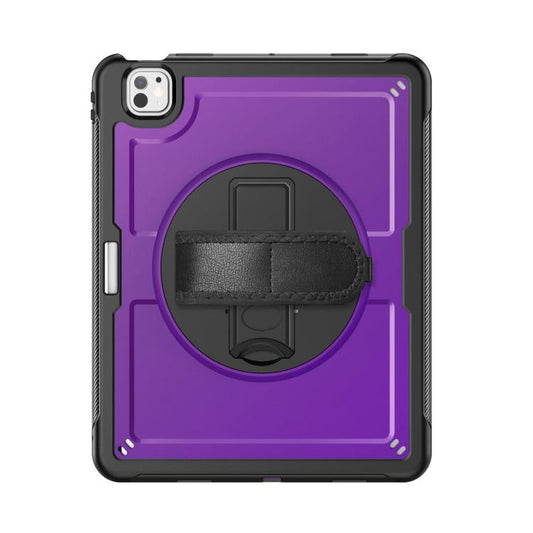 For iPad Pro 13 2024 Honeycomb Hand Grip Turntable Stand Tablet Case(Purple) - iPad Pro 13 2024 Cases by buy2fix | Online Shopping UK | buy2fix