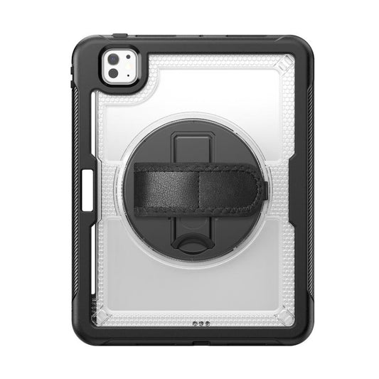 For iPad Pro 11 2024 Honeycomb Hand Grip Turntable Stand Tablet Case(Transparent) - iPad Pro 11 2024 Cases by buy2fix | Online Shopping UK | buy2fix