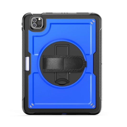 For iPad Air 2022 10.9 / Pro 11 2022 Honeycomb Hand Grip Turntable Stand Tablet Case(Dark Blue) - iPad Pro 11 (2022/2021) Cases by buy2fix | Online Shopping UK | buy2fix