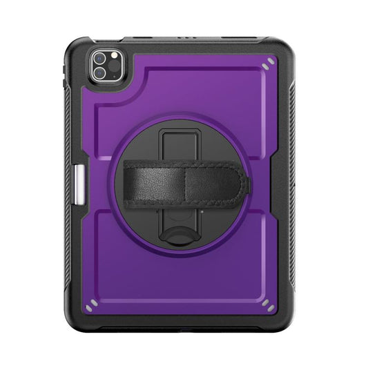 For iPad Air 2022 10.9 / Pro 11 2022 Honeycomb Hand Grip Turntable Stand Tablet Case(Purple) - iPad Pro 11 (2022/2021) Cases by buy2fix | Online Shopping UK | buy2fix