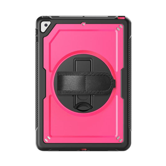 For iPad 10.2 2021 / 2020 / 10.5 2019 Honeycomb Hand Grip Turntable Stand Tablet Case(Rose Red) - iPad 10.2 Cases by buy2fix | Online Shopping UK | buy2fix