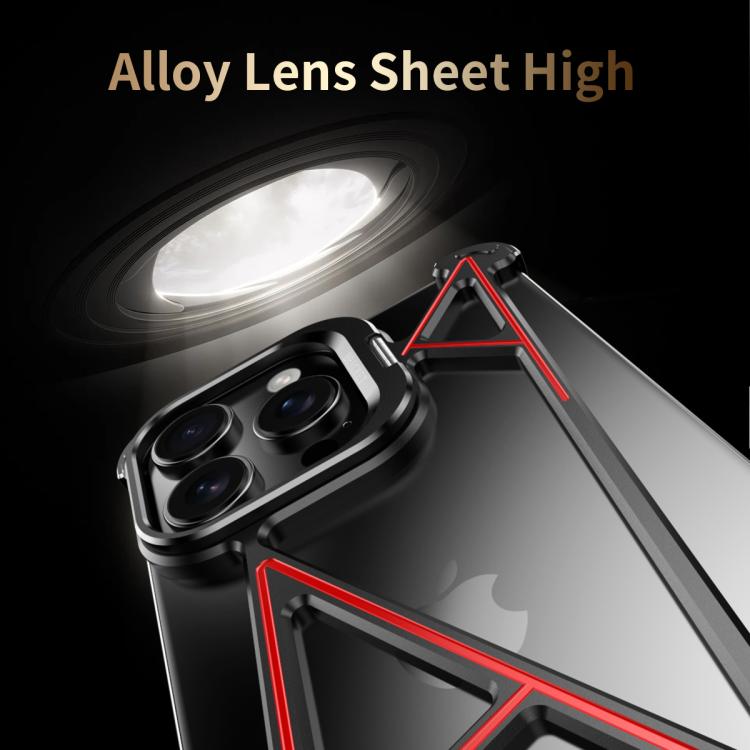 For iPhone 16 Pro Max Four Corner Shockproof Lens Bracket Hollow Metal Phone Case(Titanium) - iPhone 16 Pro Max Cases by buy2fix | Online Shopping UK | buy2fix