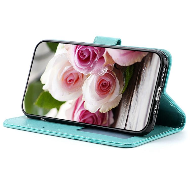 For Google Pixel 10 Pro XL Rose Butterfly Embossed Leather Phone Case(Green) - Google Cases by buy2fix | Online Shopping UK | buy2fix