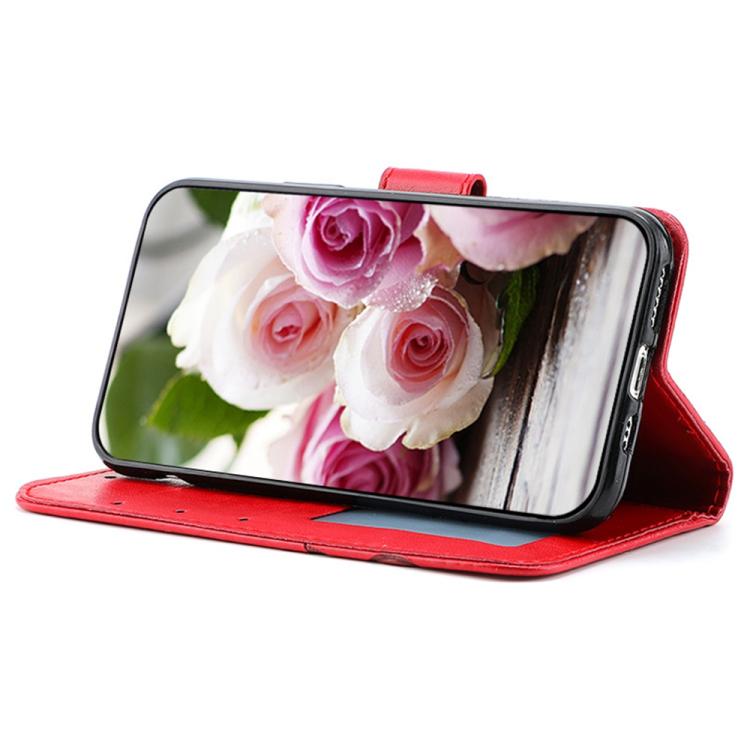 For Google Pixel 10 Pro XL Rose Butterfly Embossed Leather Phone Case(Red) - Google Cases by buy2fix | Online Shopping UK | buy2fix