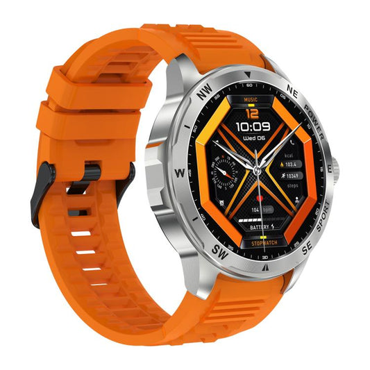 AK77 BT Call Smart Watch, Support Blood Oxygen / Blood Pressure / Heart Rate / Sports Health Monitoring Fitness Tracker(Orange Silicone) - Smart Watches by buy2fix | Online Shopping UK | buy2fix