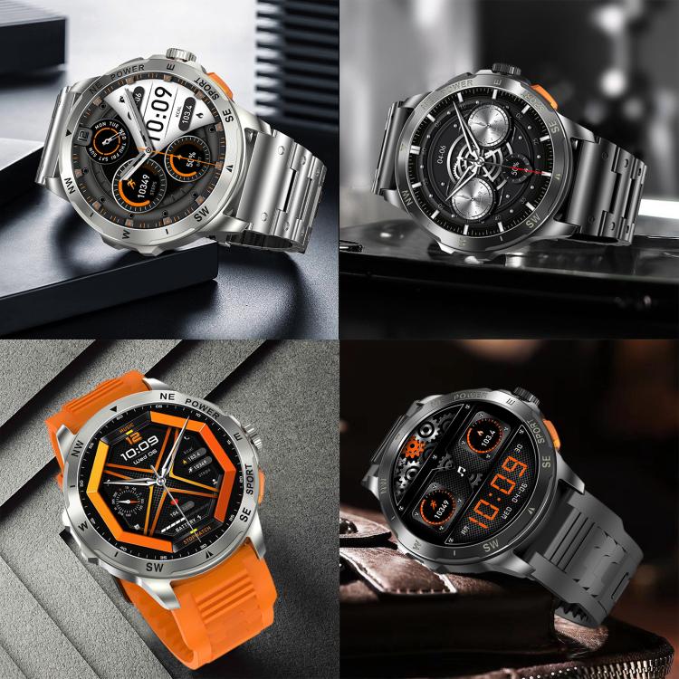 AK77 BT Call Smart Watch, Support Blood Oxygen / Blood Pressure / Heart Rate / Sports Health Monitoring Fitness Tracker(Black Steel) - Smart Watches by buy2fix | Online Shopping UK | buy2fix