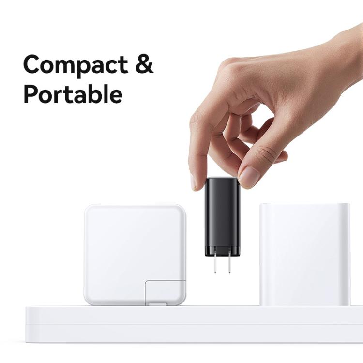 USAMS CC297 30W Fast Charger With Retractable USB-C / Type-C Cable, US Plug(Black) - USB Charger by USAMS | Online Shopping UK | buy2fix