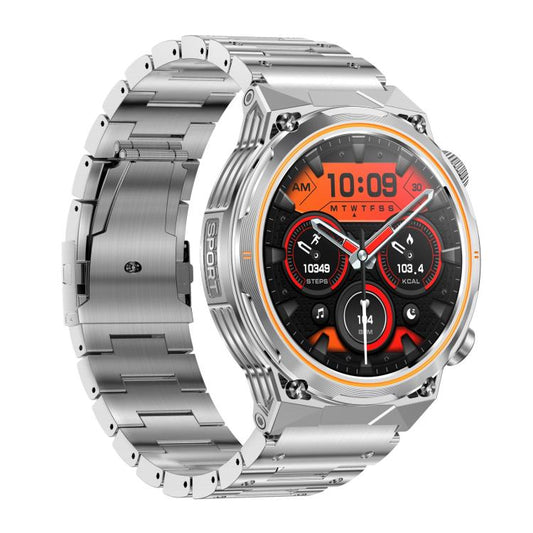 AK81 BT Call Smart Watch, Support Blood Pressure / Heart Rate / Sports Health Monitoring Fitness Tracker(Silver Steel) - Smart Watches by buy2fix | Online Shopping UK | buy2fix