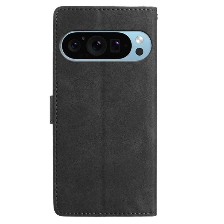 For Google Pixel 10 Pro Skin Feel Embossed Feather Leather Phone Case(Black) - Google Cases by buy2fix | Online Shopping UK | buy2fix