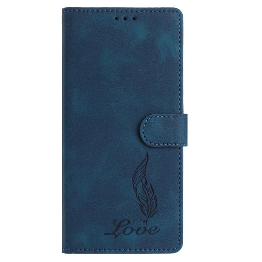 For Google Pixel 10 Pro Skin Feel Embossed Feather Leather Phone Case(Dark Blue) - Google Cases by buy2fix | Online Shopping UK | buy2fix