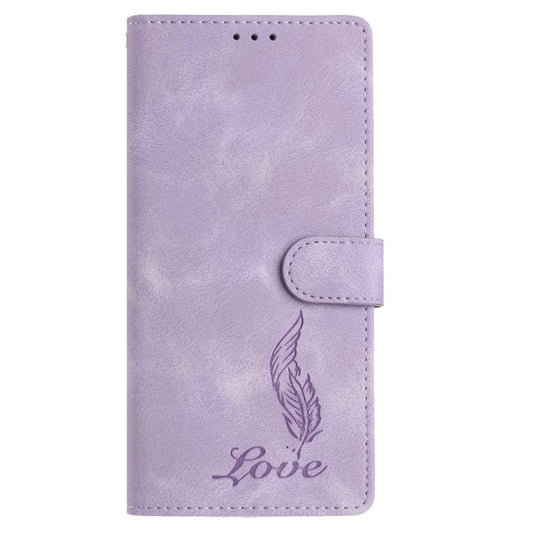 For Google Pixel 10 Skin Feel Embossed Feather Leather Phone Case(Purple) - Google Cases by buy2fix | Online Shopping UK | buy2fix