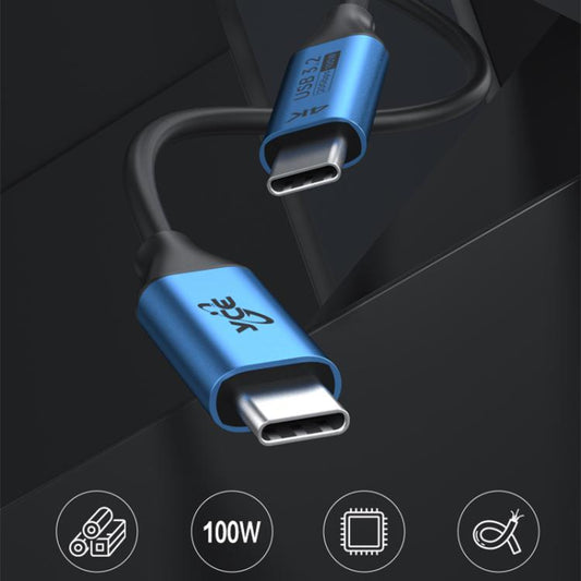 YCE-V292B 100W Type-C to Type-C with E-marker Full Function Data Cable, Length: 1.8m(Blue) - USB-C & Type-C Cable by buy2fix | Online Shopping UK | buy2fix