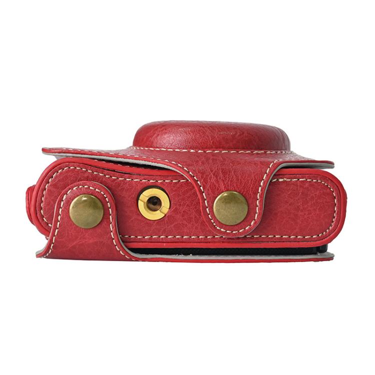 For Canon PowerShot SX740 HS Retro Litchi Texture Leather Full Body Camera Case Bag with Strap(Red) - Leather Bag by buy2fix | Online Shopping UK | buy2fix