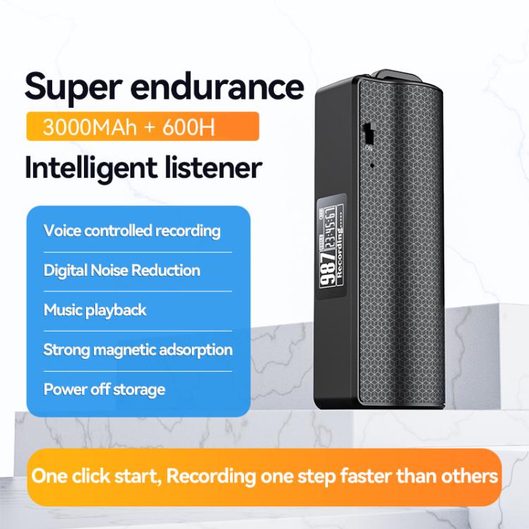 JNN Q70P OLED Display Magnetic Noise Reduction Voice Recording Pen Support APP Control, Memory:128GB(Black) - Recording Pen by JNN | Online Shopping UK | buy2fix