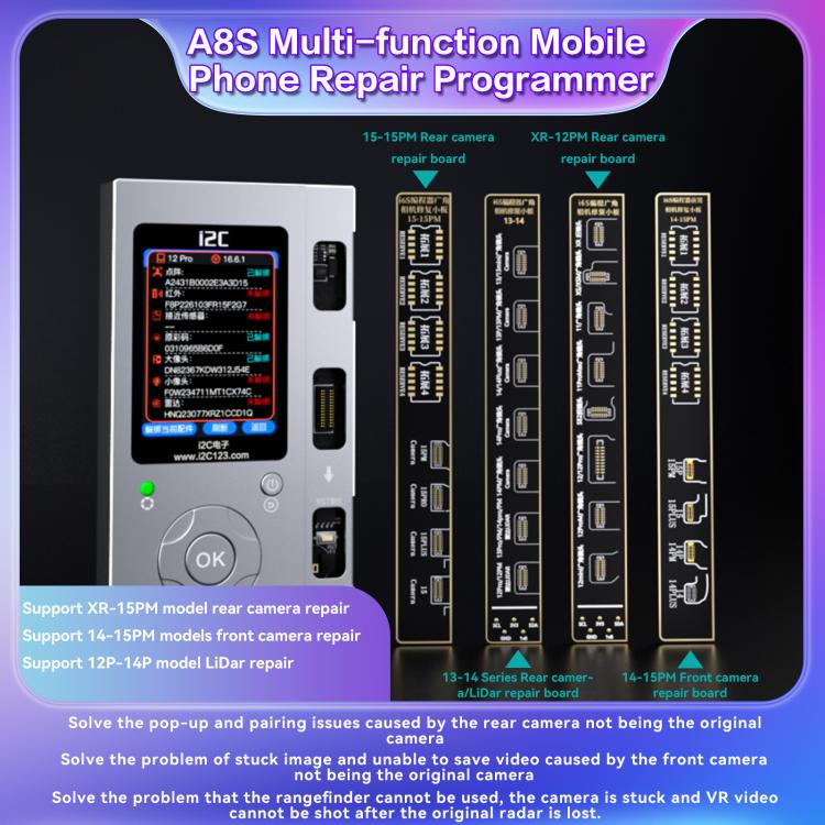 i2C A8S Multi-function Phone Repair Programmer, Model:Host+7-15 Pro Max True Tone Board - Repair Programmer by i2C | Online Shopping UK | buy2fix