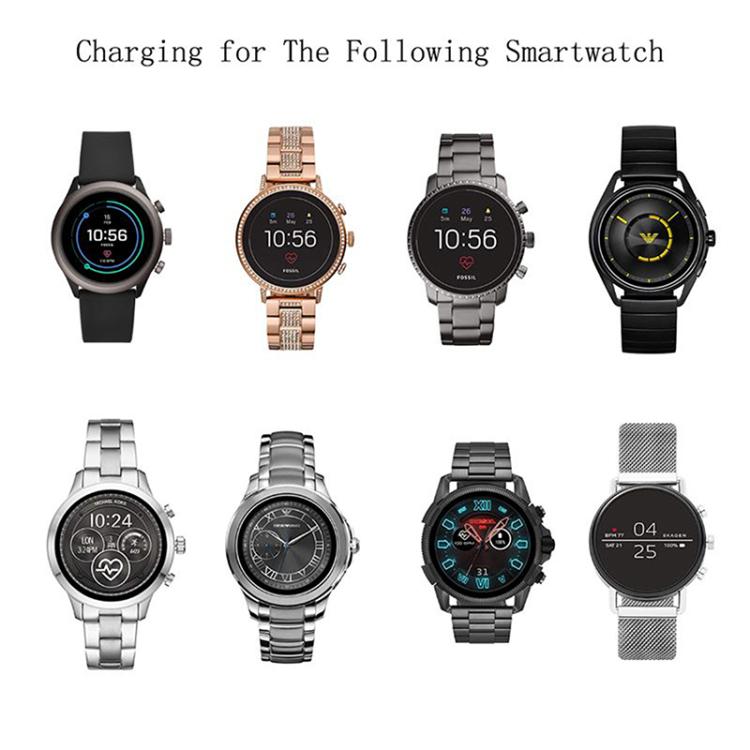 For Fossil Gen 6 / Gen 5 / Gen 4 xDfind USB Interface Magnetic Charging Cable, Length: 1m(Black) - Watch Bands by xDfind | Online Shopping UK | buy2fix