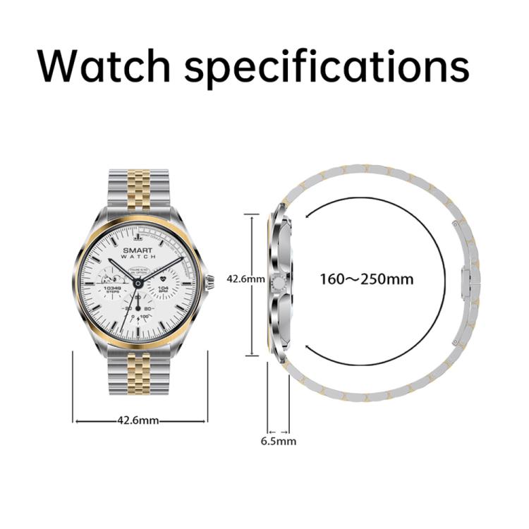 H78 1.43 inch AMOLED Screen Health & Fitness Smart Watch IP67 Waterproof Support BT Call(Gold Shell Blue Leather) - Smart Watches by buy2fix | Online Shopping UK | buy2fix