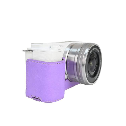 For Sony Alpha ZV-E10 II / ZV-E10M2 Litchi Texture PU Leather Camera Half Case Base(Purple) - Half Case by buy2fix | Online Shopping UK | buy2fix