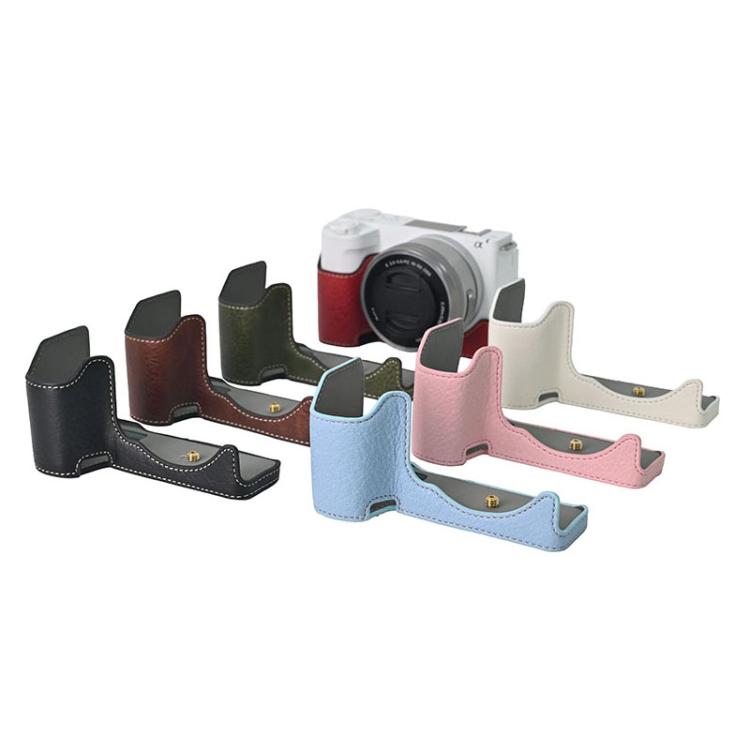 For Sony Alpha ZV-E10 II / ZV-E10M2 Litchi Texture PU Leather Camera Half Case Base(Coffee) - Half Case by buy2fix | Online Shopping UK | buy2fix