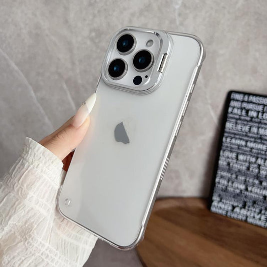 For iPhone 15 Pro Ultra-thin Transparent Frameless Lens Holder Phone Case - iPhone 15 Pro Cases by buy2fix | Online Shopping UK | buy2fix