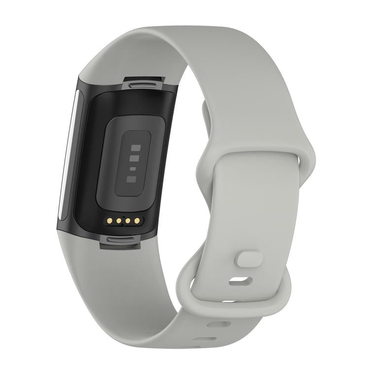 For Fitbit Charge 6 / 5 xDfind Silicone Watch Band, Size:L(Rock Grey) - Watch Bands by xDfind | Online Shopping UK | buy2fix
