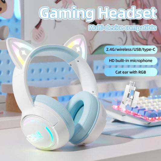 ONIKUMA GT838 2.4G Head-mounted Wireless Bluetooth Headphone(Blue) - Headset & Headphone by ONIKUMA | Online Shopping UK | buy2fix