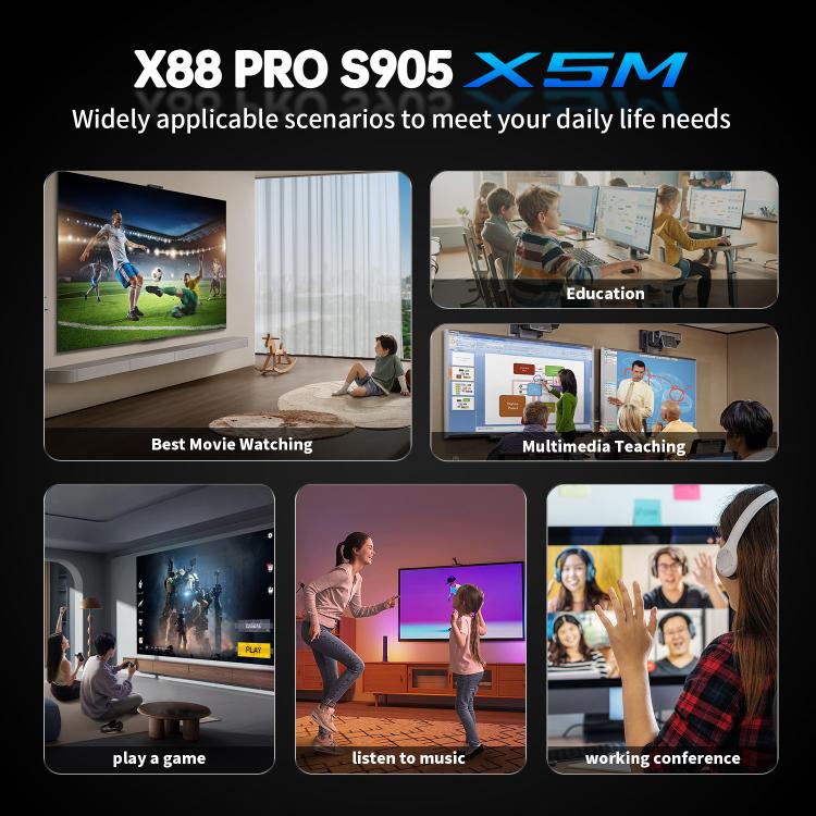 X88 Pro X5M Android 14.0 Smart TV Box, 4GB+32GB, S905X5M 2.0GHz 64-bit Quad-core Cortex-A55(AU Plug) - Amlogic S905 by buy2fix | Online Shopping UK | buy2fix