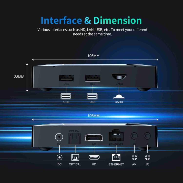 X96 M200 YB951 Android 14.0 Smart TV Box, 4GB+32GB, Amlogic S905X5M Quad-core ARM Cortex A55(UK Plug) - Amlogic S905 by buy2fix | Online Shopping UK | buy2fix