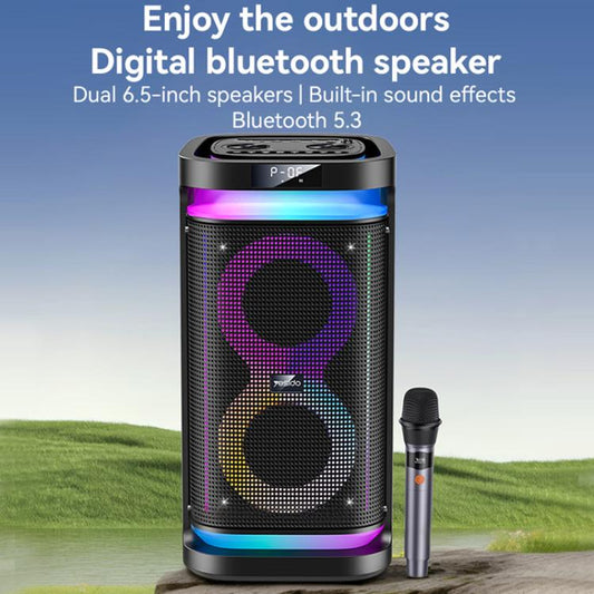Yesido YSW29 Outdoor Ambient Light Digital Bluetooth Speaker with Microphone(Black) - Desktop Speaker by Yesido | Online Shopping UK | buy2fix