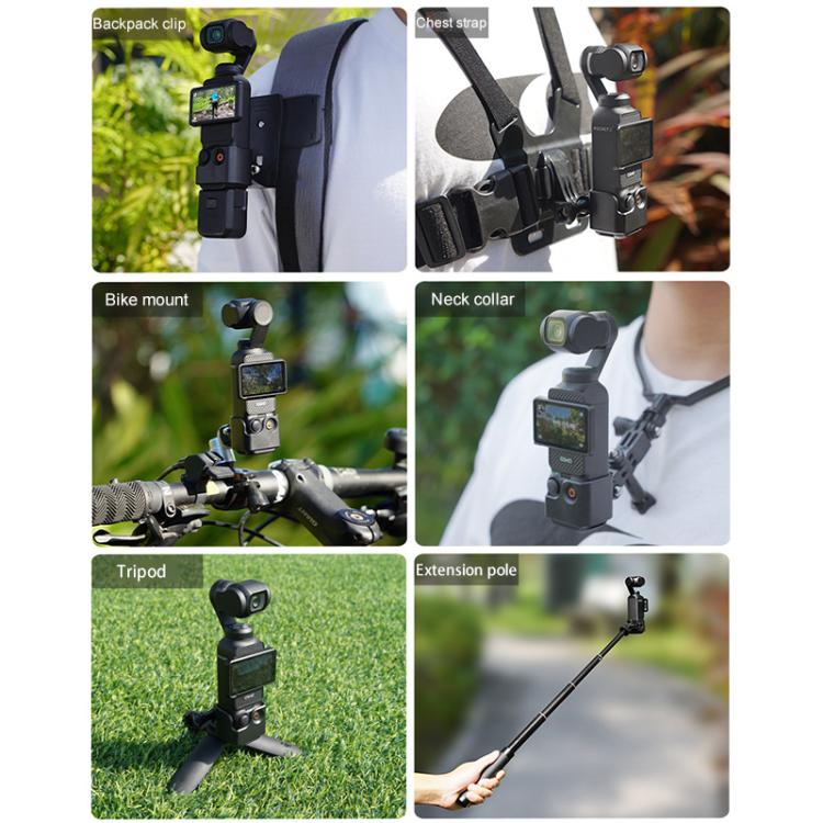For DJI OSMO Pocket 3 BRDRC Protection Frame Adapter Base, Type:Frame + Clip + Chest Strap - Holder by BRDRC | Online Shopping UK | buy2fix