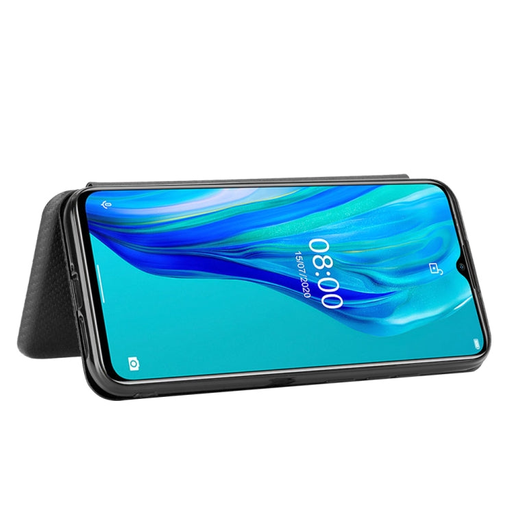 For Ulefone Note 9P Carbon Fiber Texture Horizontal Flip TPU + PC + PU Leather Case with Card Slot & Lanyard(Black) - Ulefone Cases by buy2fix | Online Shopping UK | buy2fix