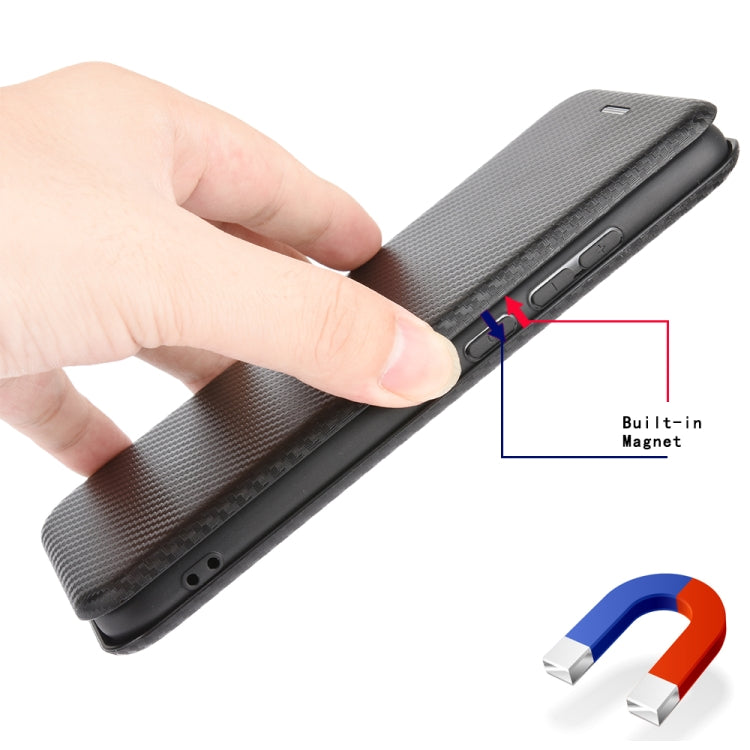 For Ulefone Note 9P Carbon Fiber Texture Horizontal Flip TPU + PC + PU Leather Case with Card Slot & Lanyard(Black) - Ulefone Cases by buy2fix | Online Shopping UK | buy2fix