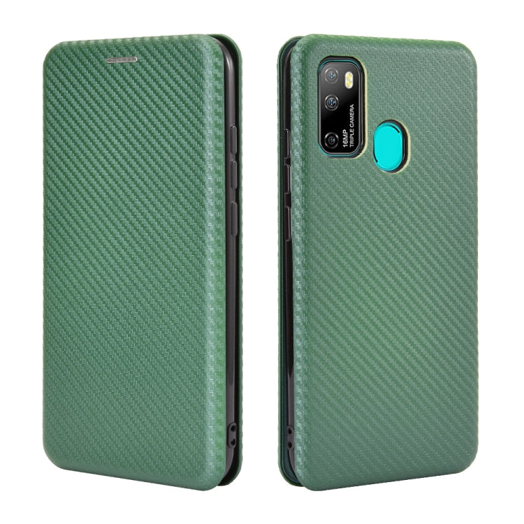 For Ulefone Note 9P Carbon Fiber Texture Horizontal Flip TPU + PC + PU Leather Case with Card Slot & Lanyard(Green) - Ulefone Cases by buy2fix | Online Shopping UK | buy2fix