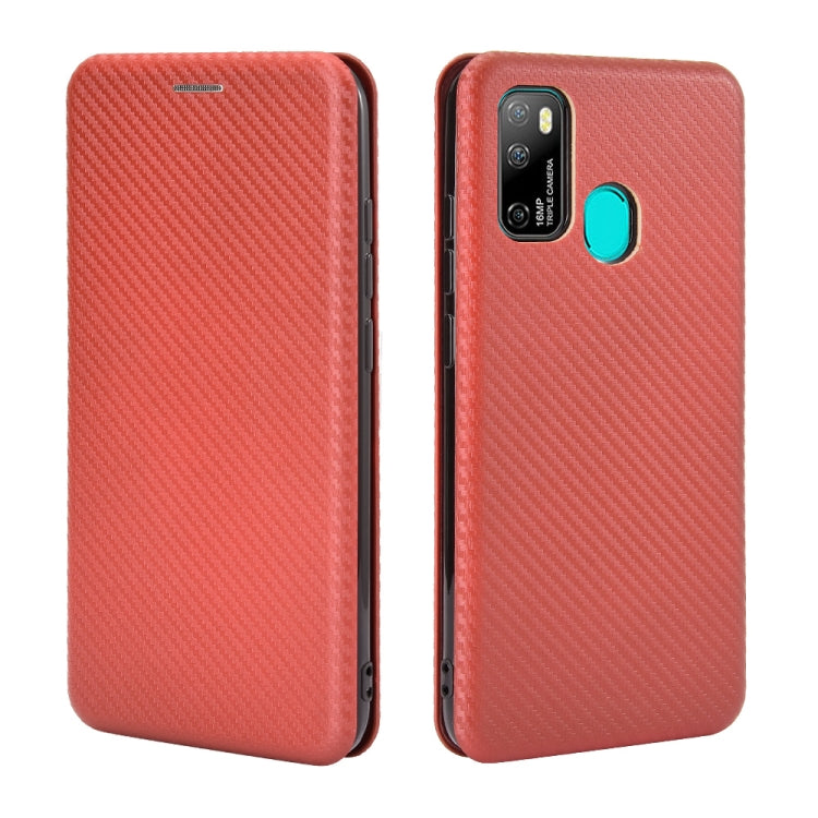 For Ulefone Note 9P Carbon Fiber Texture Horizontal Flip TPU + PC + PU Leather Case with Card Slot & Lanyard(Brown) - Ulefone Cases by buy2fix | Online Shopping UK | buy2fix