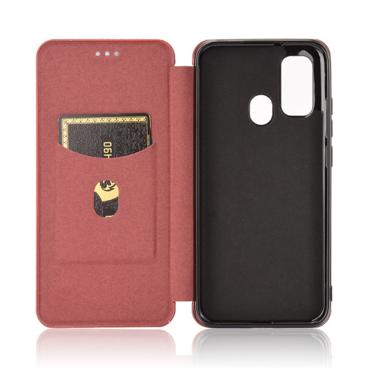 For Ulefone Note 9P Carbon Fiber Texture Horizontal Flip TPU + PC + PU Leather Case with Card Slot & Lanyard(Brown) - Ulefone Cases by buy2fix | Online Shopping UK | buy2fix