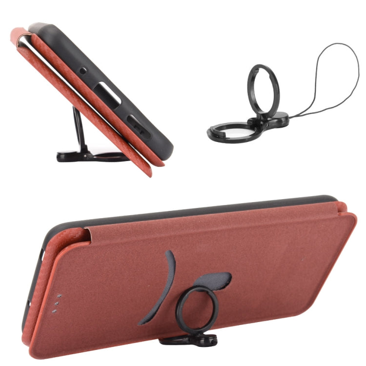 For Ulefone Note 9P Carbon Fiber Texture Horizontal Flip TPU + PC + PU Leather Case with Card Slot & Lanyard(Brown) - Ulefone Cases by buy2fix | Online Shopping UK | buy2fix