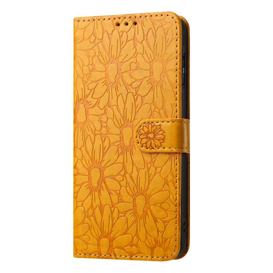 For Google Pixel 10 Daisy Embossed Leather Phone Case(Yellow) - Google Cases by buy2fix | Online Shopping UK | buy2fix