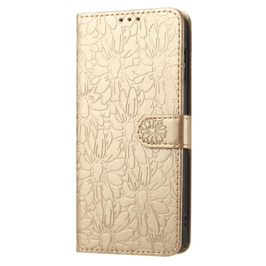 For Google Pixel 10 Daisy Embossed Leather Phone Case(Gold) - Google Cases by buy2fix | Online Shopping UK | buy2fix