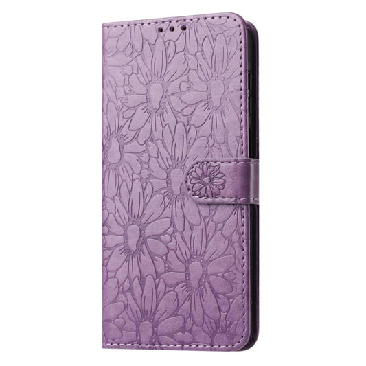 For Google Pixel 10 Daisy Embossed Leather Phone Case(Light Purple) - Google Cases by buy2fix | Online Shopping UK | buy2fix