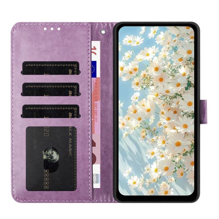For Google Pixel 10 Pro Daisy Embossed Leather Phone Case(Light Purple) - Google Cases by buy2fix | Online Shopping UK | buy2fix