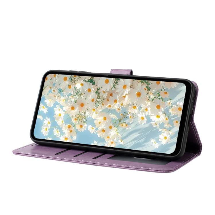 For Google Pixel 10 Pro Daisy Embossed Leather Phone Case(Light Purple) - Google Cases by buy2fix | Online Shopping UK | buy2fix