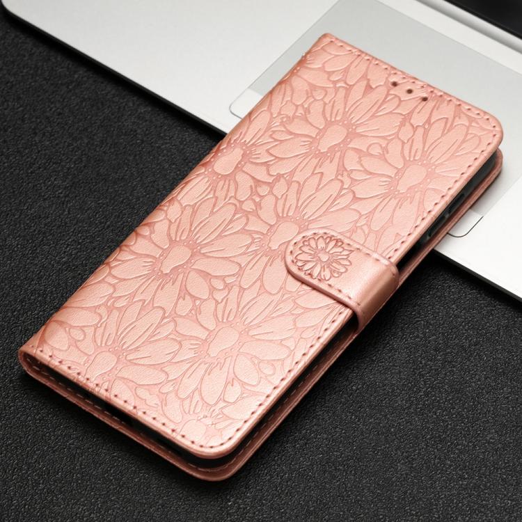 For Google Pixel 10 Pro Daisy Embossed Leather Phone Case(Rose Gold) - Google Cases by buy2fix | Online Shopping UK | buy2fix