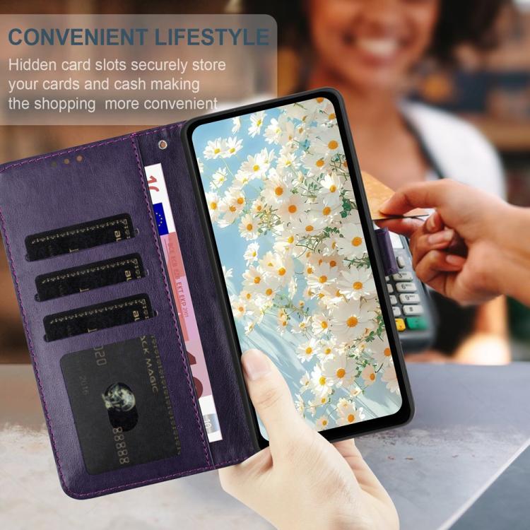 For Google Pixel 10 Pro Daisy Embossed Leather Phone Case(Dark Purple) - Google Cases by buy2fix | Online Shopping UK | buy2fix