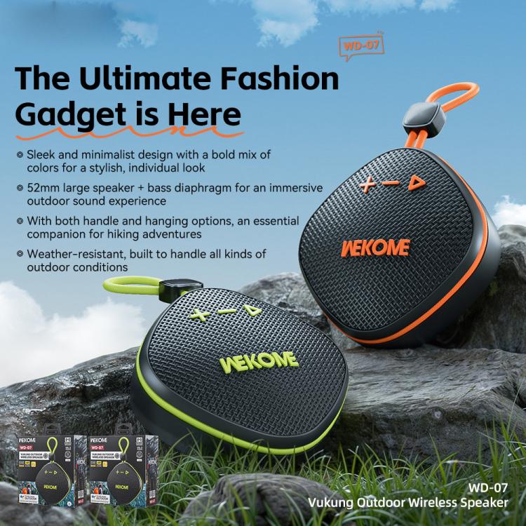 WK WD-07 Outdoor Wireless Bluetooth Speaker(Green) - Desktop Speaker by WK | Online Shopping UK | buy2fix