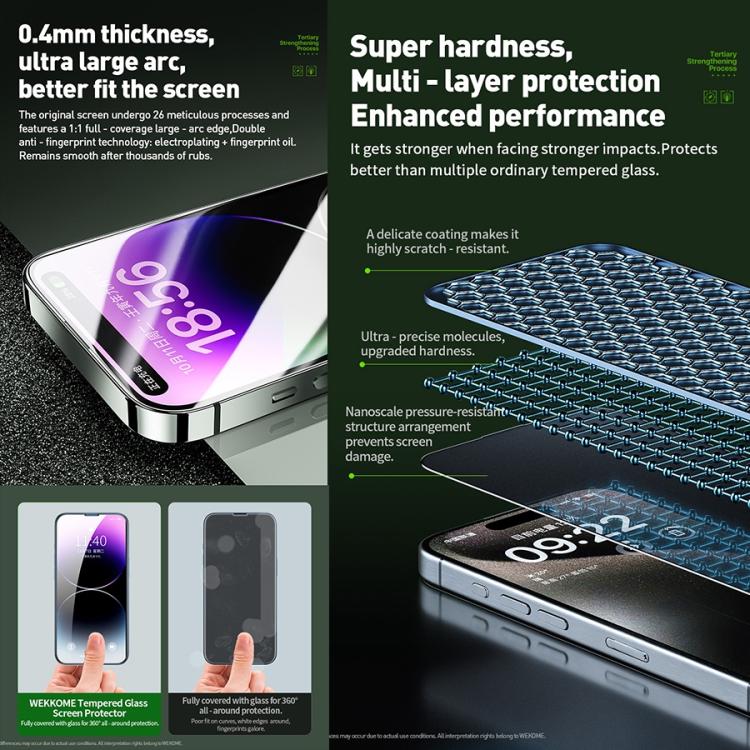 For iPhone 16 Pro WK WTP-097 Jungle Series Kinkong 6D Curved Privacy Tempered Glass Film - iPhone 16 Pro Tempered Glass by WK | Online Shopping UK | buy2fix